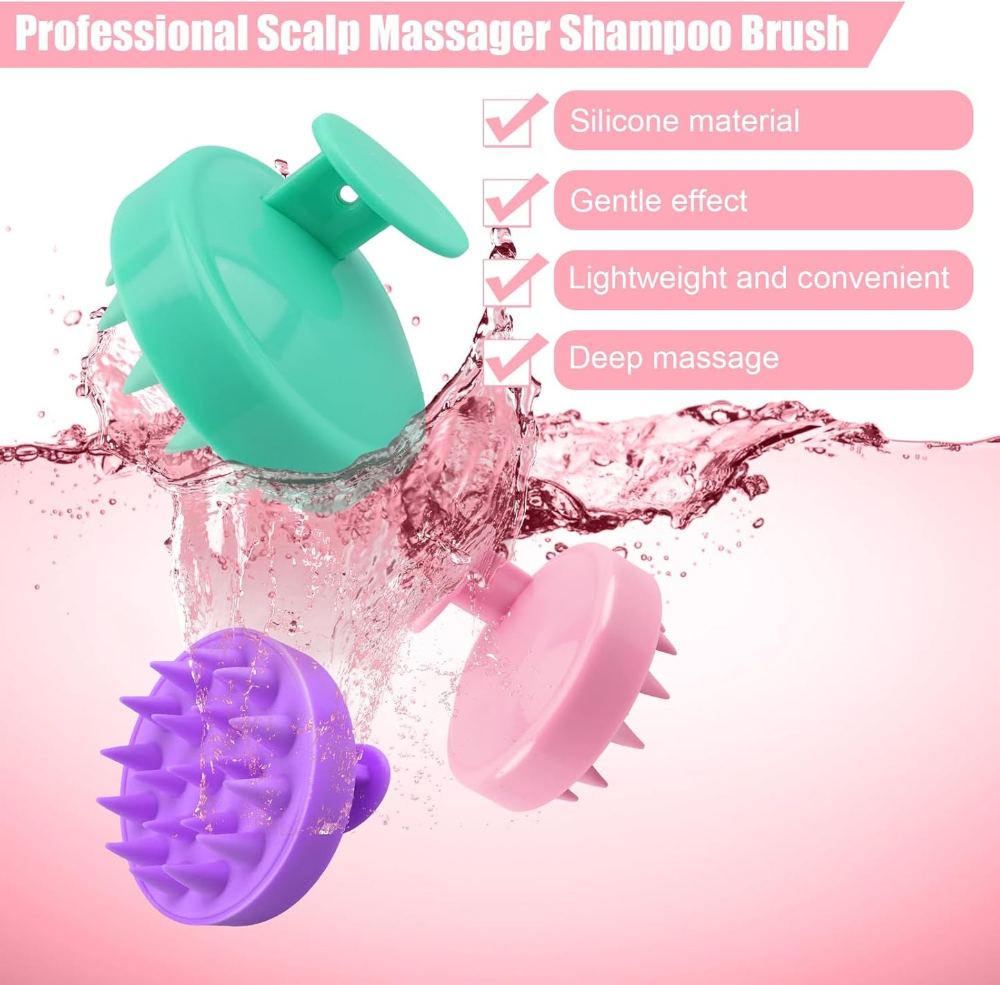 Silicon Scalp Massager Shampoo Brush (1Pcs) Survana