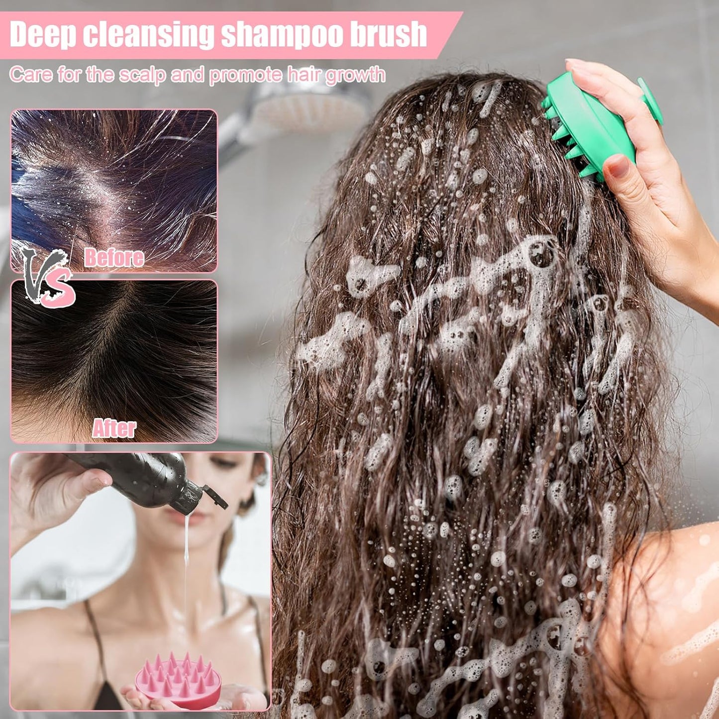 Silicon Scalp Massager Shampoo Brush (1Pcs) Survana