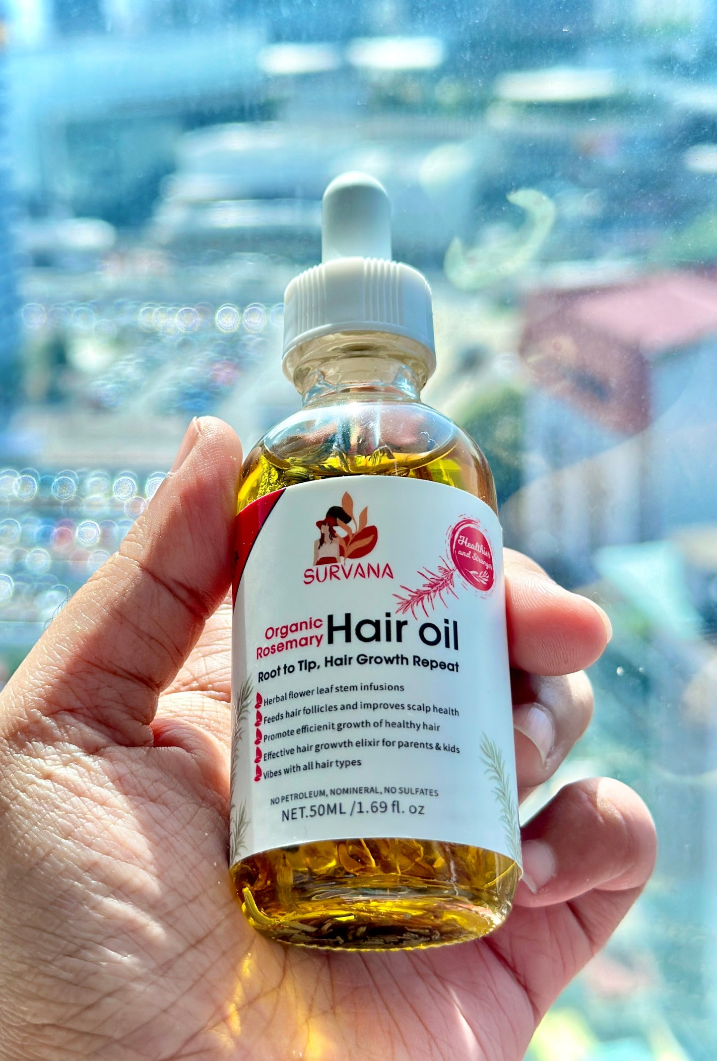 Survana Organic Rosemary Hair Oil 50mL/1.69 fl.oz âī¸âī¸âī¸âī¸âī¸ Reviewed