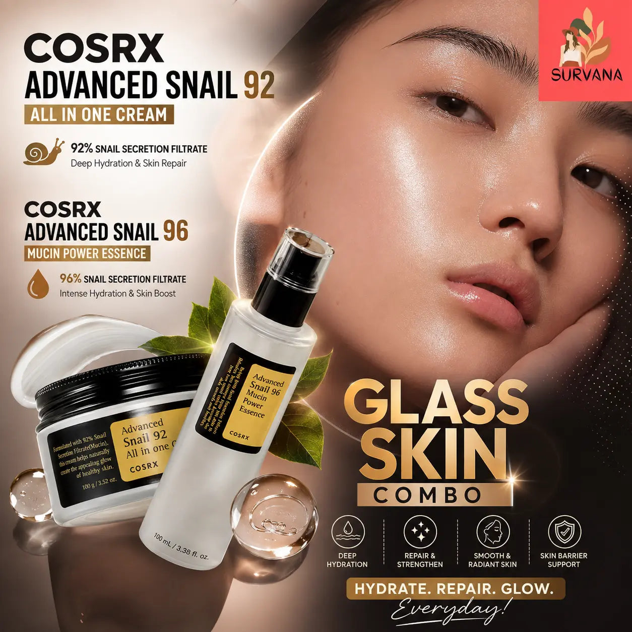 Korean Glass Skin Combo By CosrX