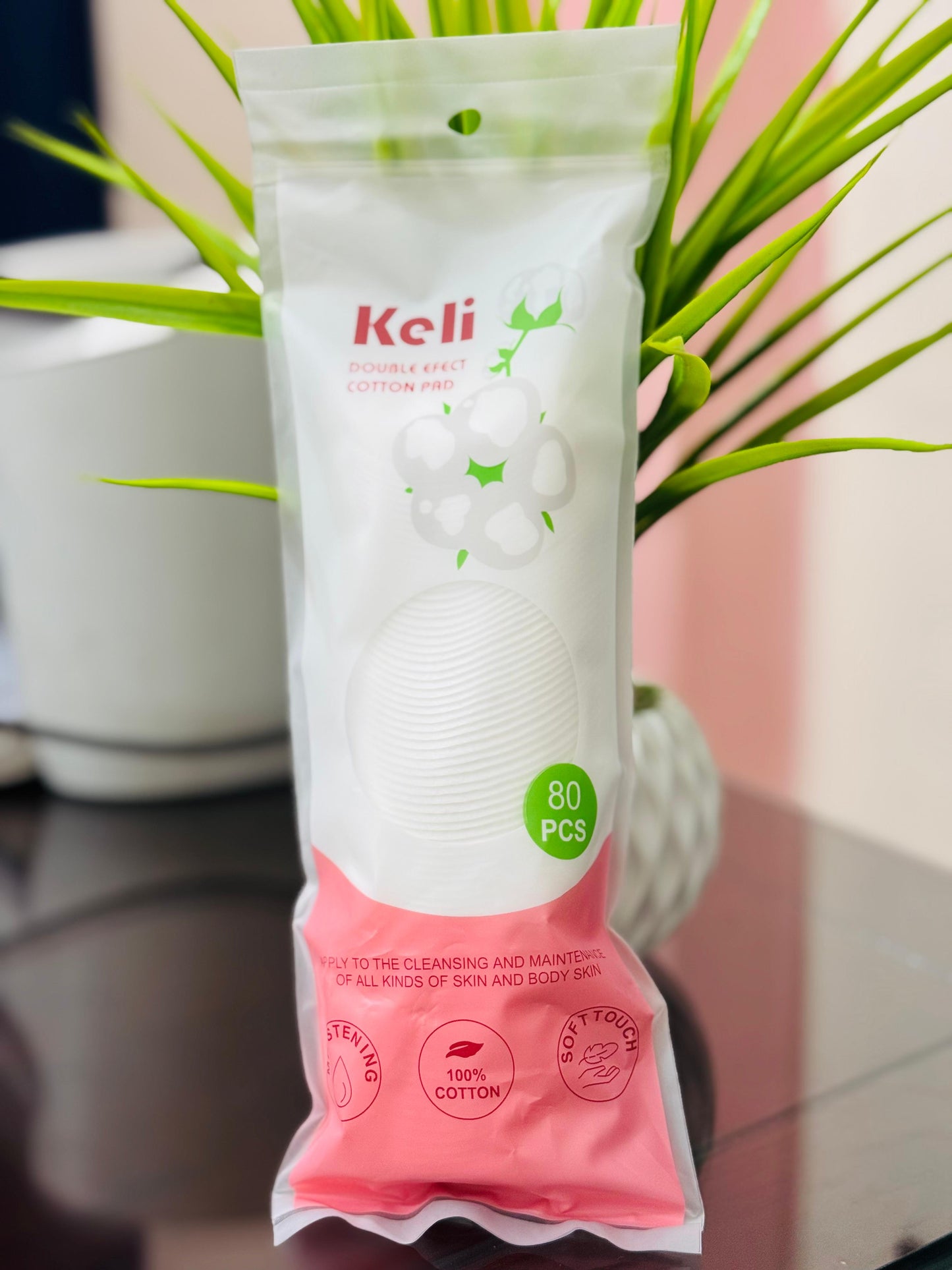 80 Pieces Round 100% Cotton Pad Facial Makeup Remover Pad Disposable Facial Cleaning Wipe Pads Survana