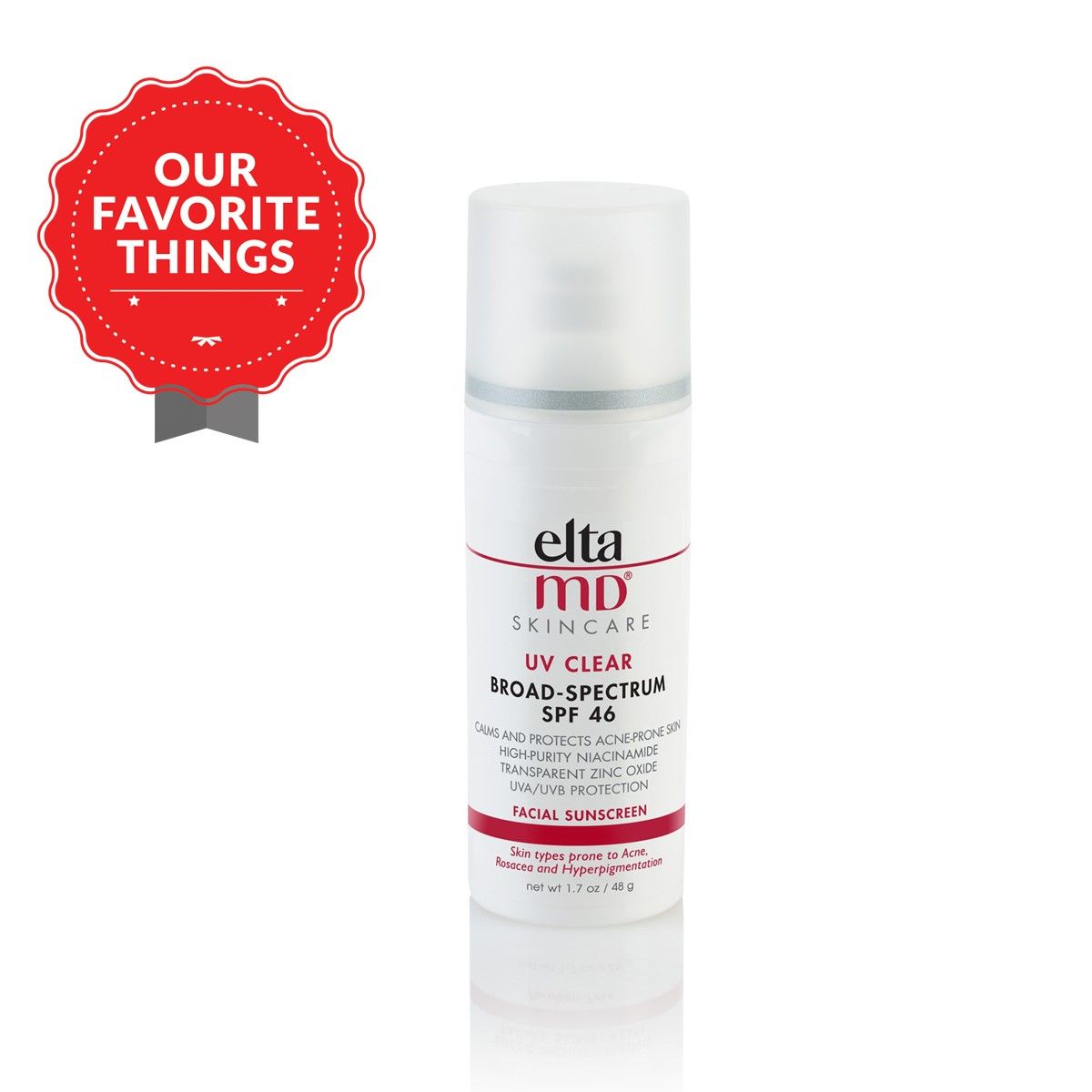 EltaMD UV Clear Facial Sunscreen SPF 46 - For Skin Types Prone To Acne, Rosacea & Hyperpigmentation 48g/1.7oz EltaMD