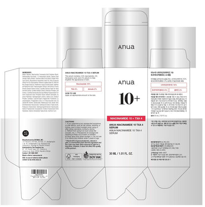ANUA Niacinamide 10+ TXA 4 Serum 30mL - New Version Survana
