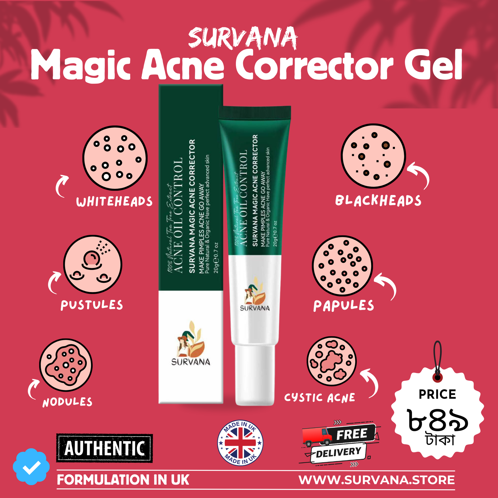 SURVANA Magic Acne Corrector Gel 20g Survana