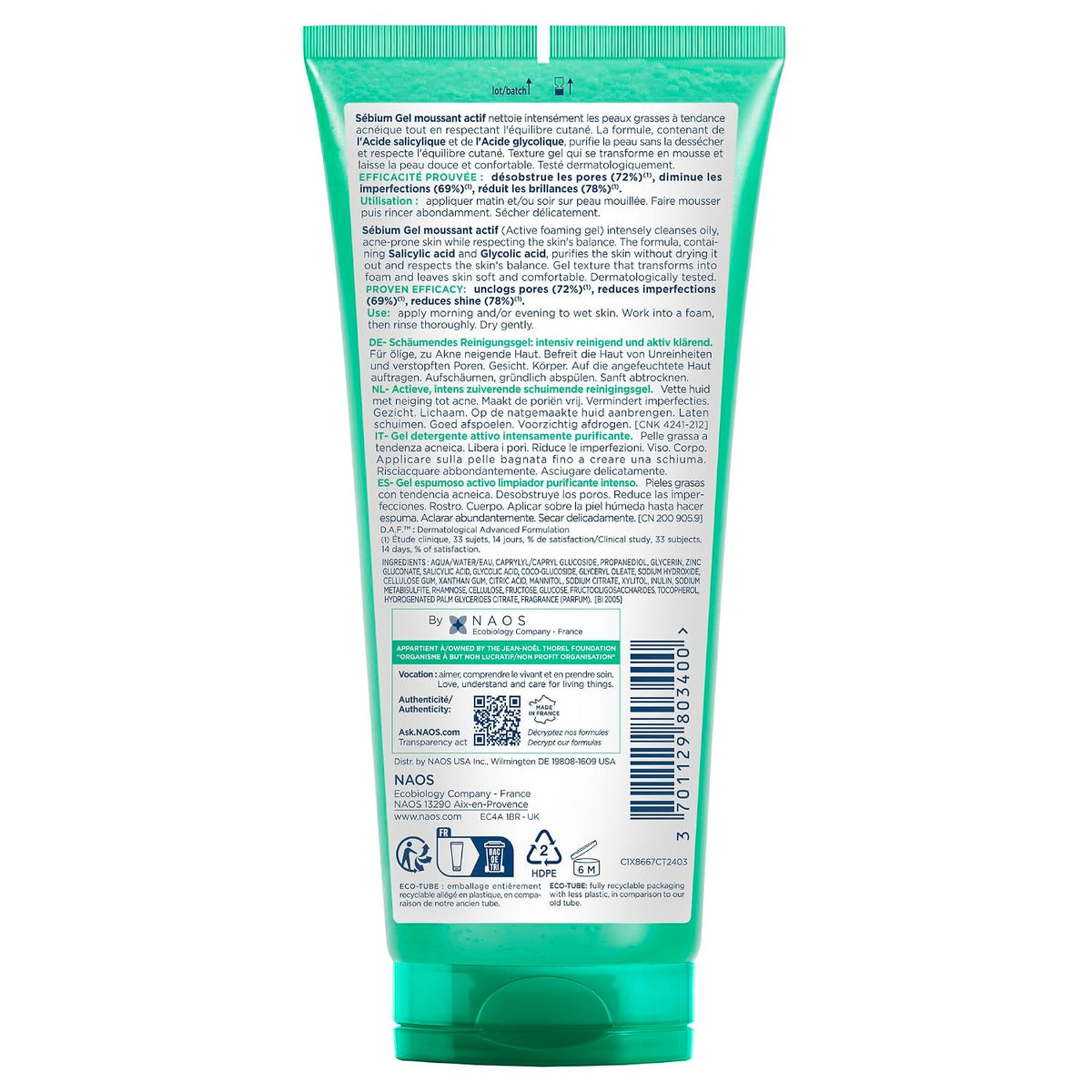 Bioderma Sebium Gel Moussant ACTIF 200mL