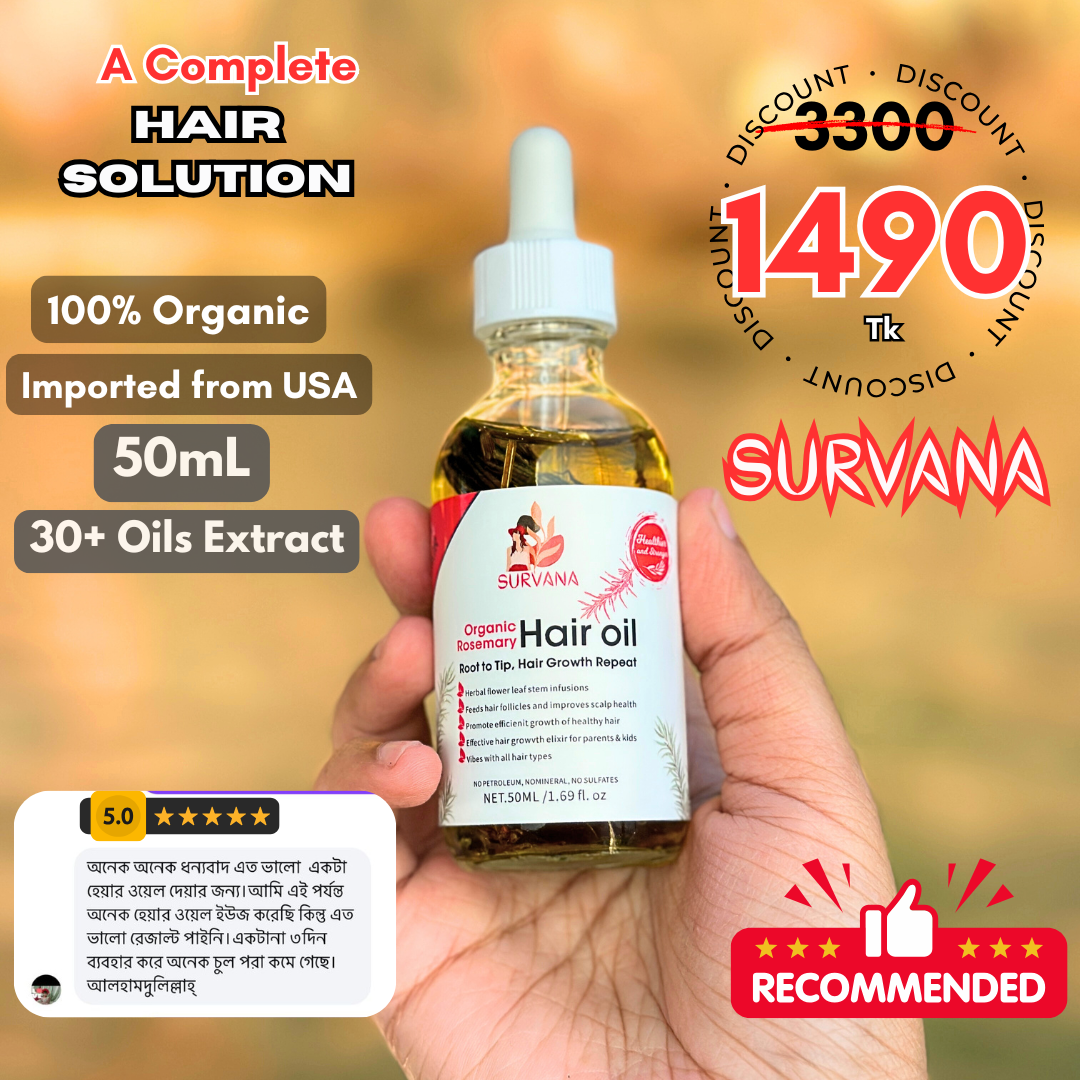 Survana Organic Rosemary Hair Oil 50mL/1.69 fl.oz ⭐️⭐️⭐️⭐️⭐️ Reviewed