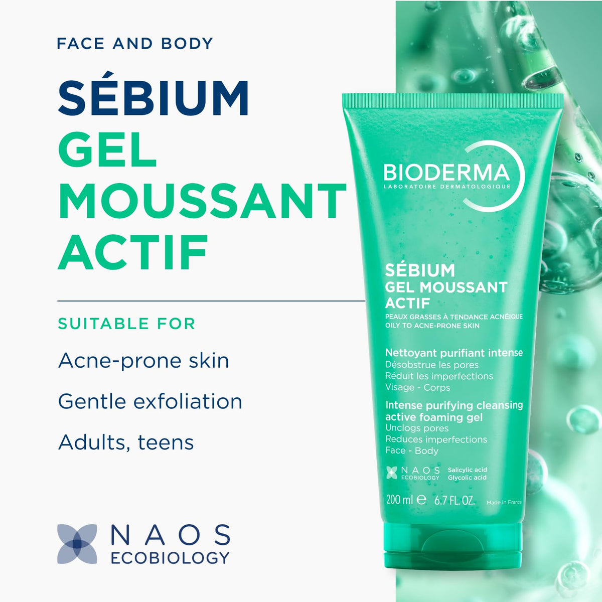Bioderma Sebium Gel Moussant ACTIF 200mL