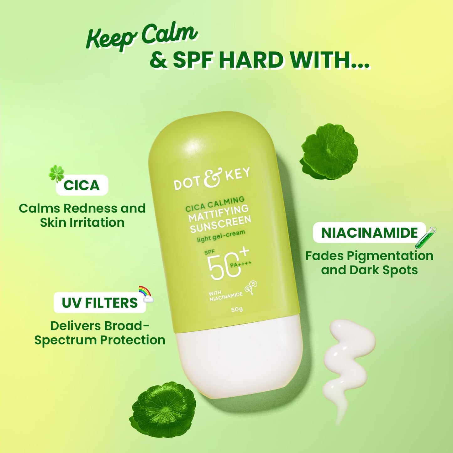 DOT & KEY Cica Calming Mattifying Sunscreen SPF 50+ PA++++ 50g