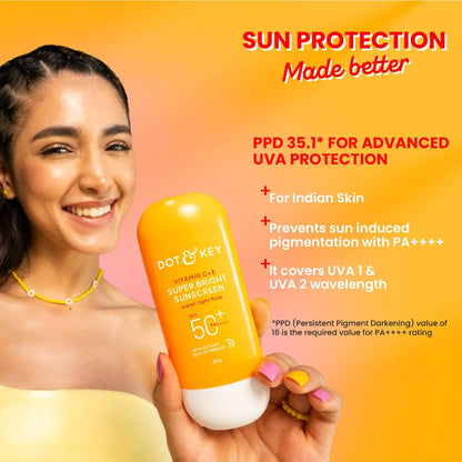 Dot & Key Vitamin C + E Sunscreen SPF 50+ PA++++ 50g