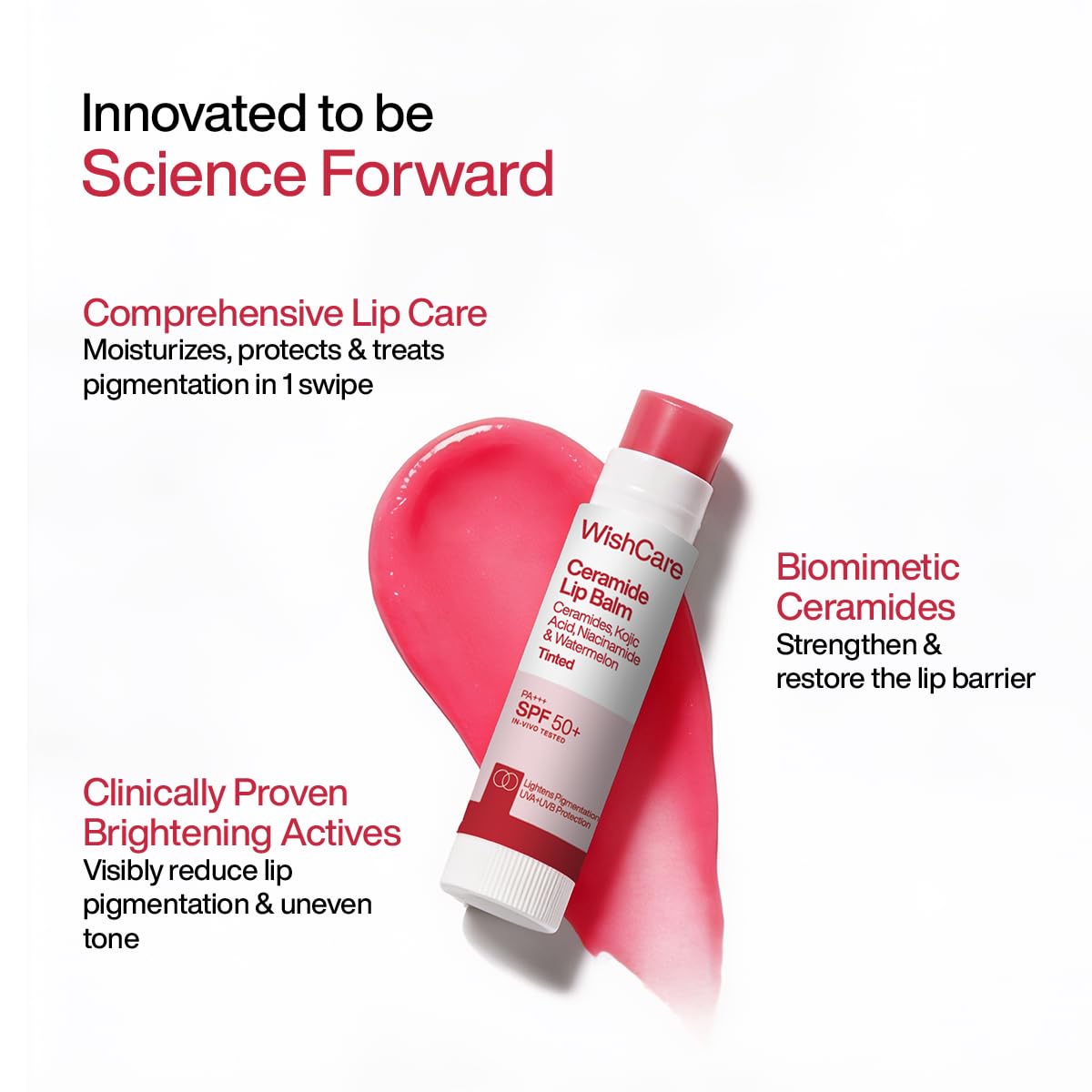 WishCare Ceramide Tinted Lip Balm with SPF 50 PA+++ 5g
