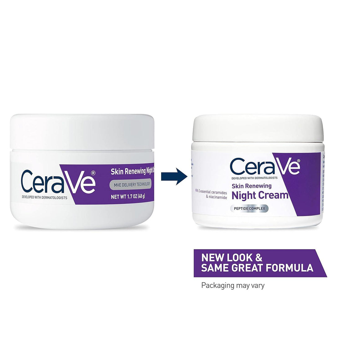 CeraVe Skin Renewing Night Cream | Hydrating Moisturizer with Peptides and Hyaluronic Acid | 1.7 oz