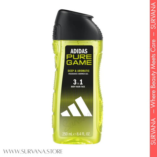 Adidas Pure Game 3-in-1 Shower Gel – Deep & Aromatic 250mL