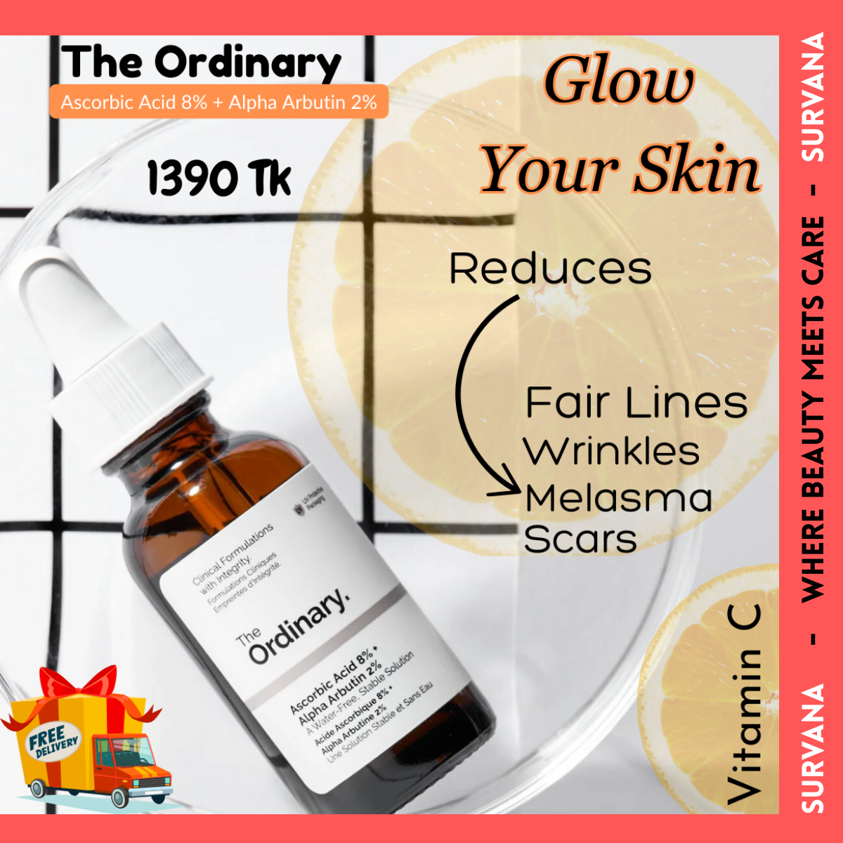 The Ordinary Ascorbic Acid 8% + Alpha Arbutin 2% (30ml)