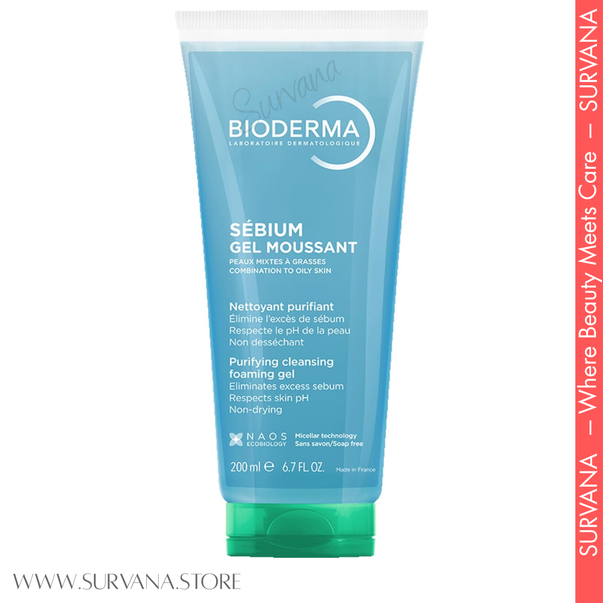 Bioderma Sebium Gel Moussant Purifying Cleansing Foaming Gel 200mL