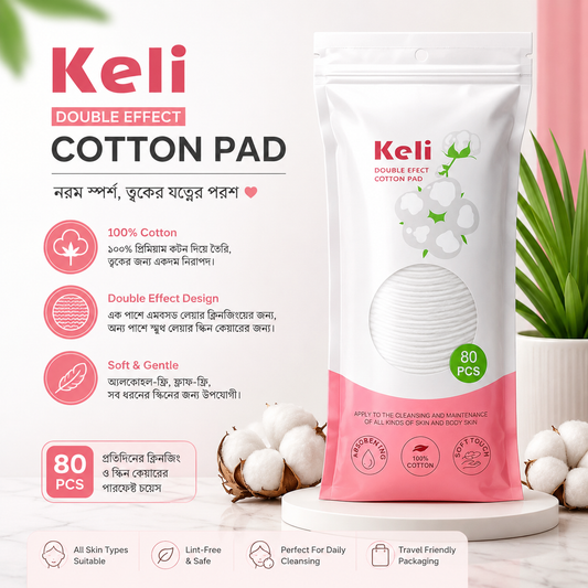 80 Pieces Round 100% Cotton Pad Facial Makeup Remover Pad Disposable Facial Cleaning Wipe Pads