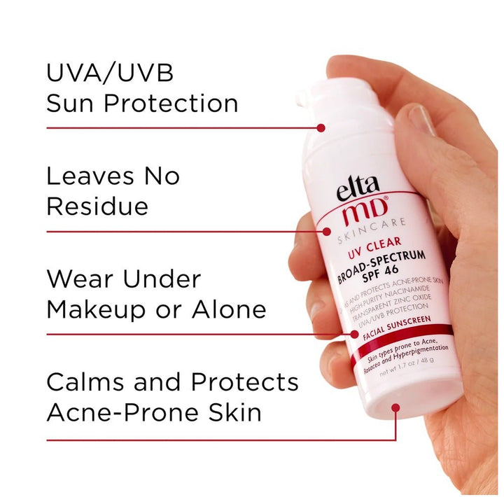 EltaMD UV Clear Facial Sunscreen SPF 46 - For Skin Types Prone To Acne, Rosacea & Hyperpigmentation 48g/1.7oz