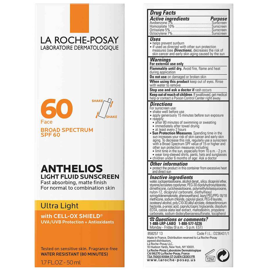 La Roche Posay - Anthelios Ultra Light Fluid Facial Sunscreen SPF 60