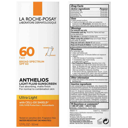 La Roche Posay - Anthelios Ultra Light Fluid Facial Sunscreen SPF 60